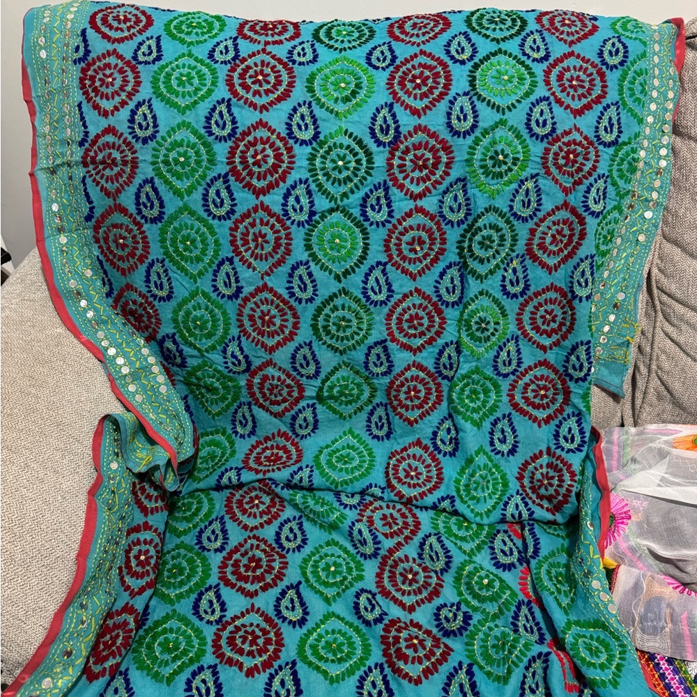 Vibrant Multicolor Patterned Fabric